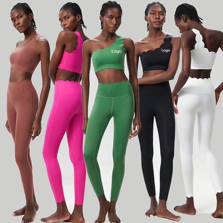 Factory Directly Custom Activewear Sports Clothes High Quality Workout Gym Fitness Set Wavy Edge Yoga Sets
