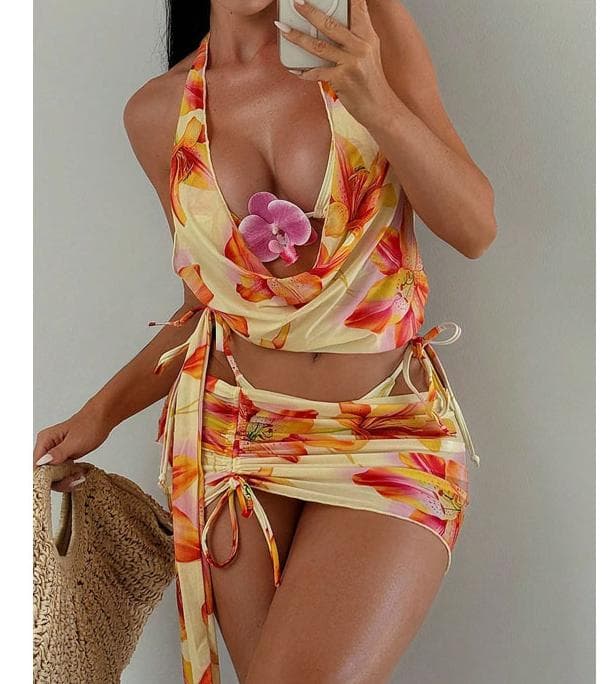 Floral print fashion luxury party bikini 2026 latest comfortable high-quality sexy swimsuit