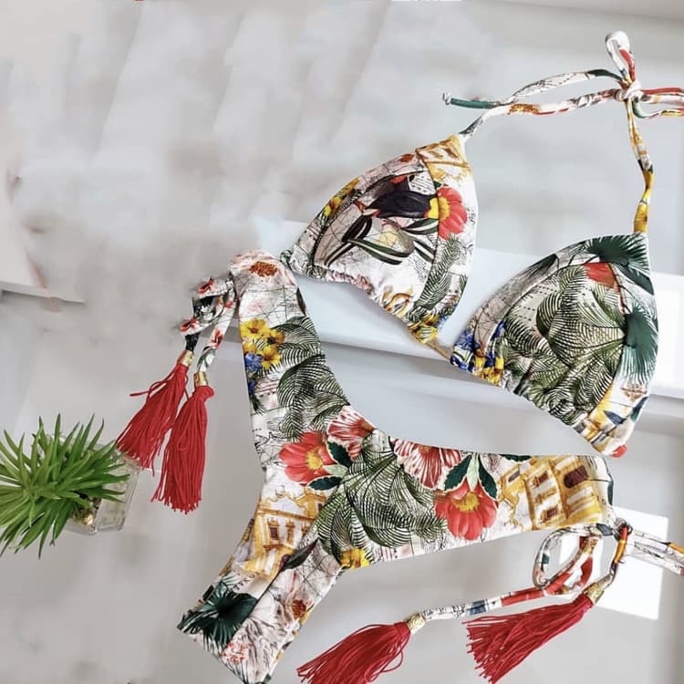 Factory Wholesale Bikini 2022 New Two Piece Bikini Sexy Printed Swimwear Bandage Brazil Swimwear