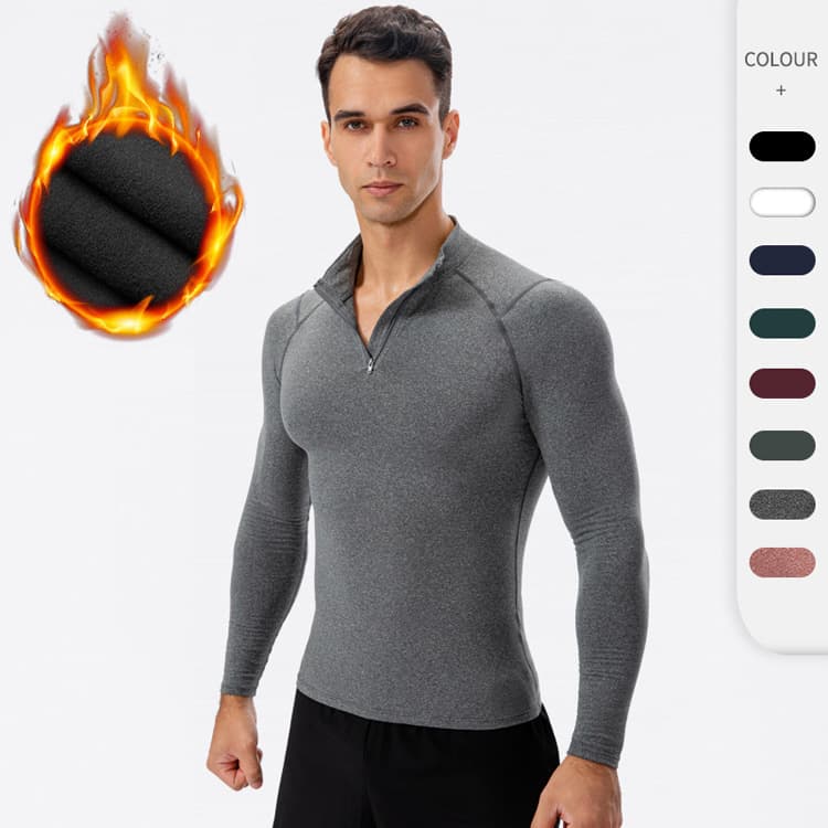 Wenshuo Stylish Casual Tops Wholesale Solid Color Thick Tops Custom logo Warm Mens Tops Factory Direct