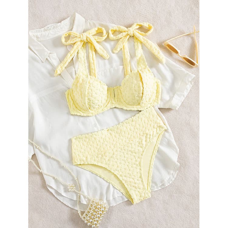 Wholesale Candy Solid Color Sexy 2 Piece Bikini 2025 High Quality Thong Sexy Simple Swimwear