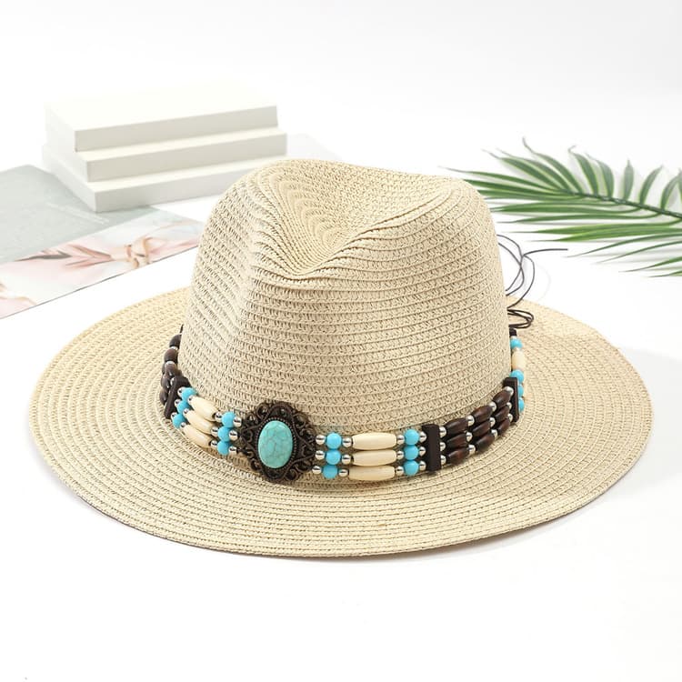 Holiday Unisex Straw Hat Fashion Wholesale Outdoor Sun Hat Panama Retro Sun Straw Hat
