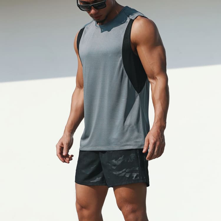 Wenshuo Breathable Mens Top Factory Direct Sleeveless Sports Vest Wholesale Stylish Casual Top Custom logo