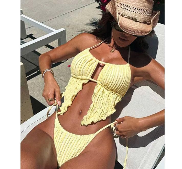 Cute INS Style Sexy Bikini 2 Piece Set 2026 Fashion Latest Design Hot Spring & Beach Swimwear Set