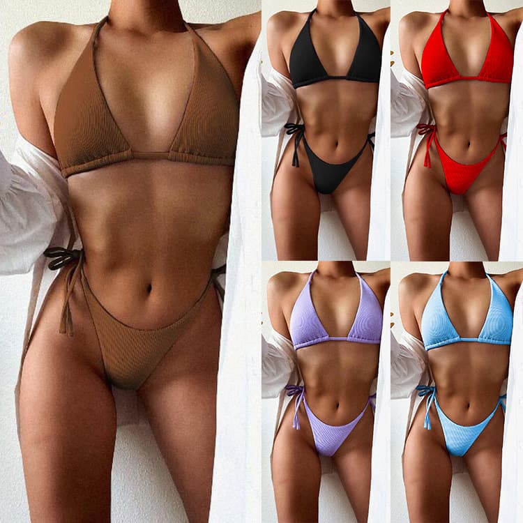 Swimsuit 2020 Bikini Solid Color Bikini Ladies Split Bikini