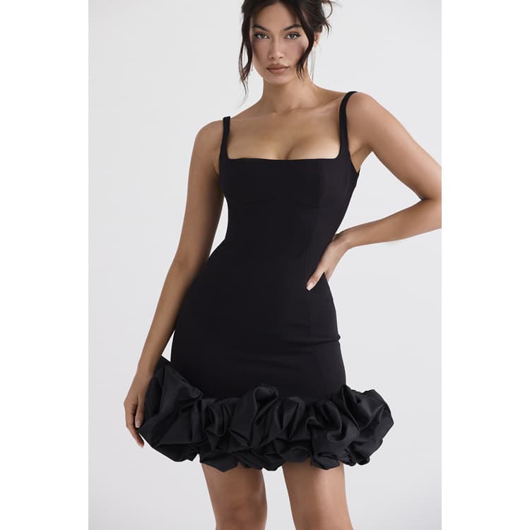 Solid Color Short Skirt Wholesale Ruffled Club Skirt Custom logo Stylish Slim Fit Dress Factory Direct