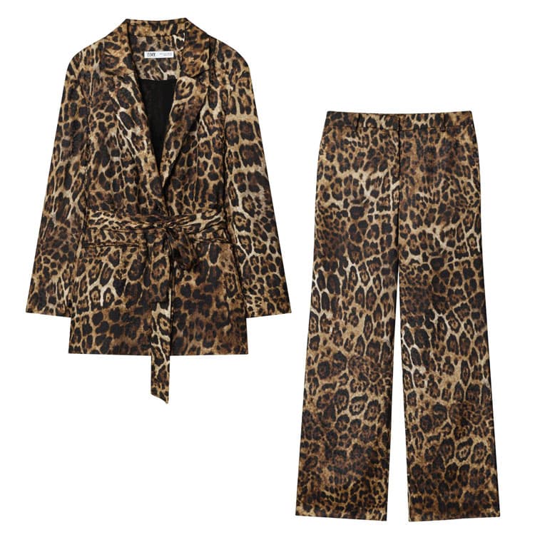 Elegant Leopard Suits Factory Direct Fashion Women Two Piece Suits Custom logo High End Professional Suits Wholesale
