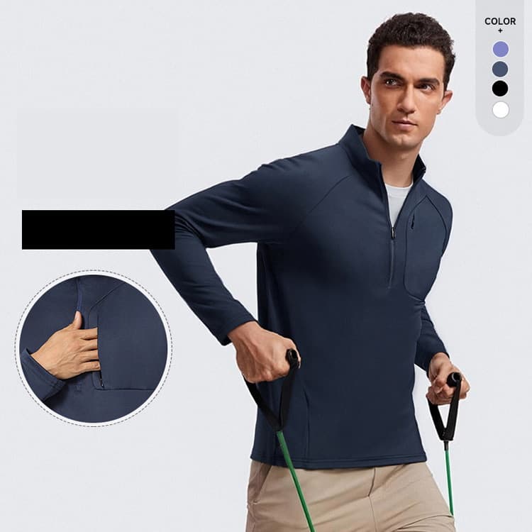 Wenshuo Long Sleeve Sports Top Wholesale Solid Color Training Top Custom logo Casual Mens Top Factory Direct