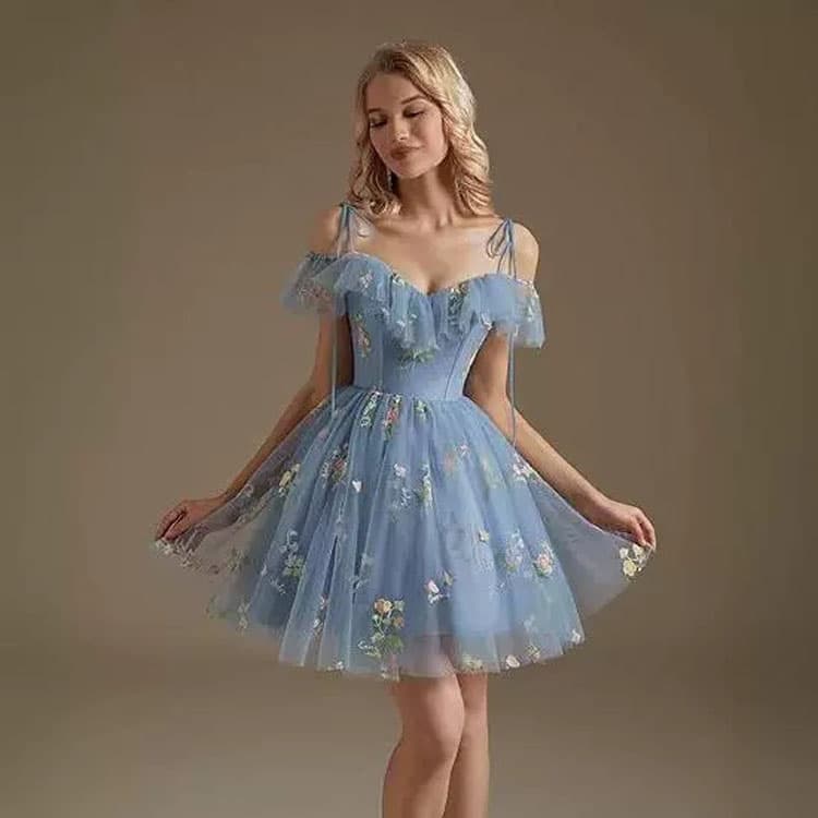 Halter Women Evening Dress 2026 New Style Embroidery Mesh Slim Fit Dress Adult Ceremony Party Host Dress Custom