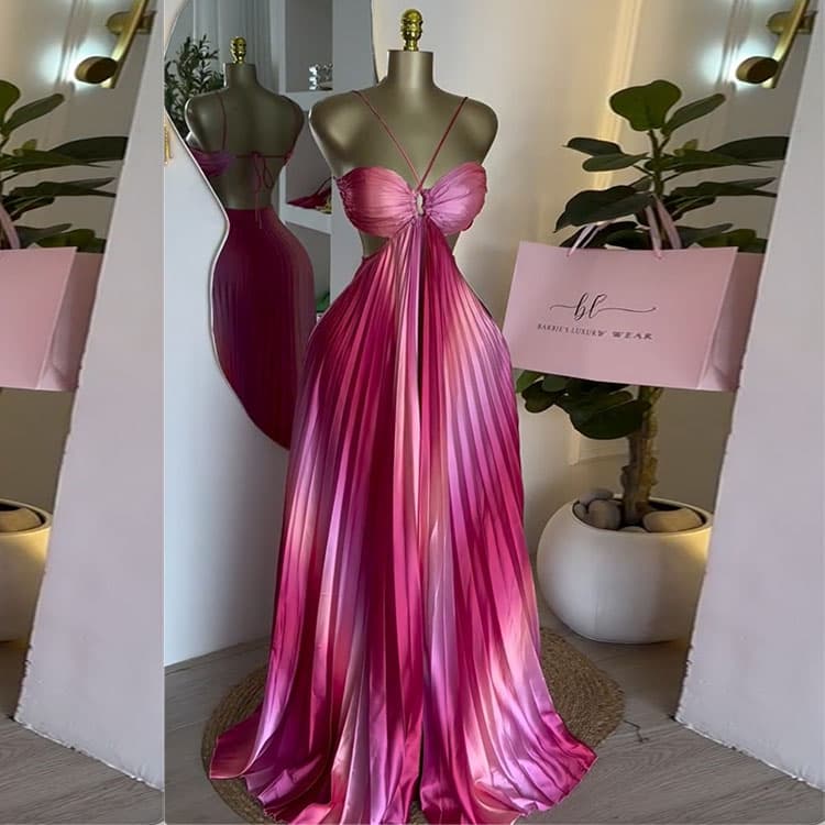 Sexy Pleated Suspender Skirt Custom logo Drawstring Backless Skirt Directly Satin Tube Top Maxi Skirt Wholesale