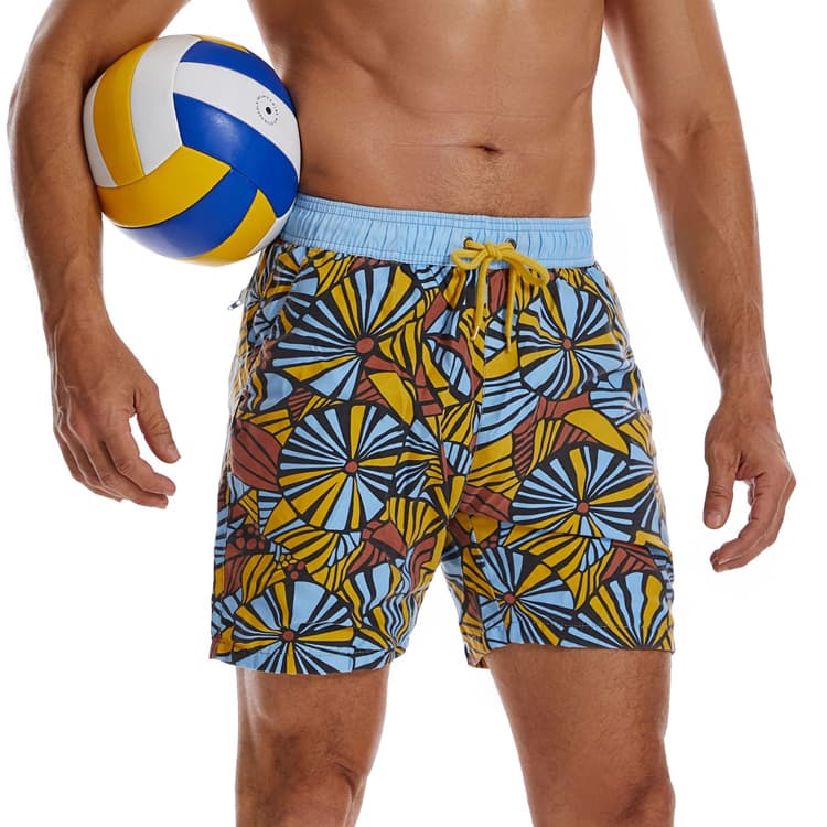 Wholesale Customized Men Shorts Quick Dry Beach Shorts Striped Printed Casual Swim Shorts