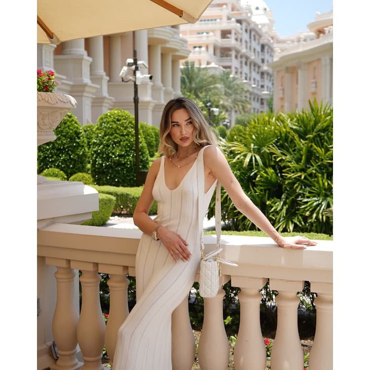 2025 High Quality Summer New Knitted Dress Solid Color Sleeveless Suspender Dress Sexy Backless Women Long Dress