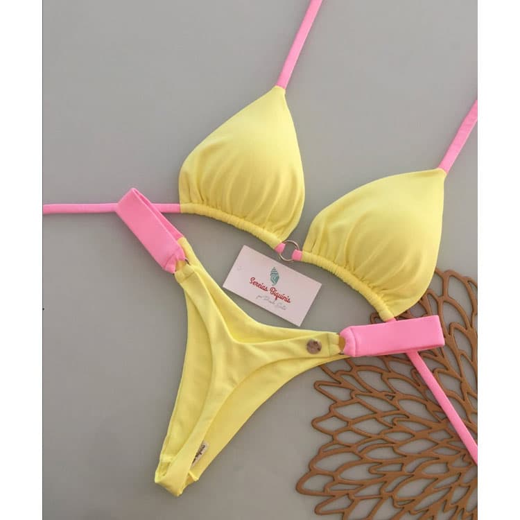 2026 New Fashion Thong Bikini 2 Piece Set Brazilian Sexy Beach Swimwear 2 Piece Set