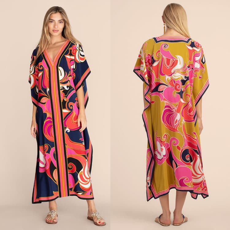 Color Print Holiday Dress Indian Casual Robe Bikini Sunscreen Shirt Beach Cover up