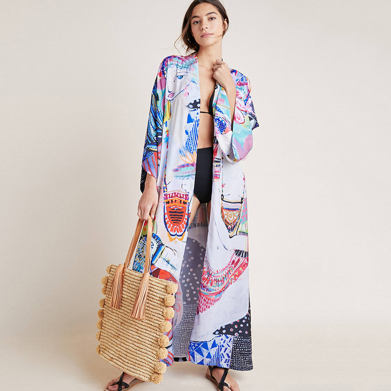 Beach Dresses Wholesale Fashion Print Cover Ups