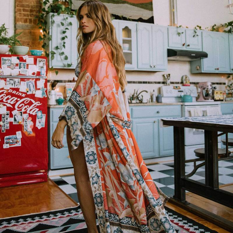 Bathing Suit Cover Ups for Woman Kaftane Marocaine Women Kimono
