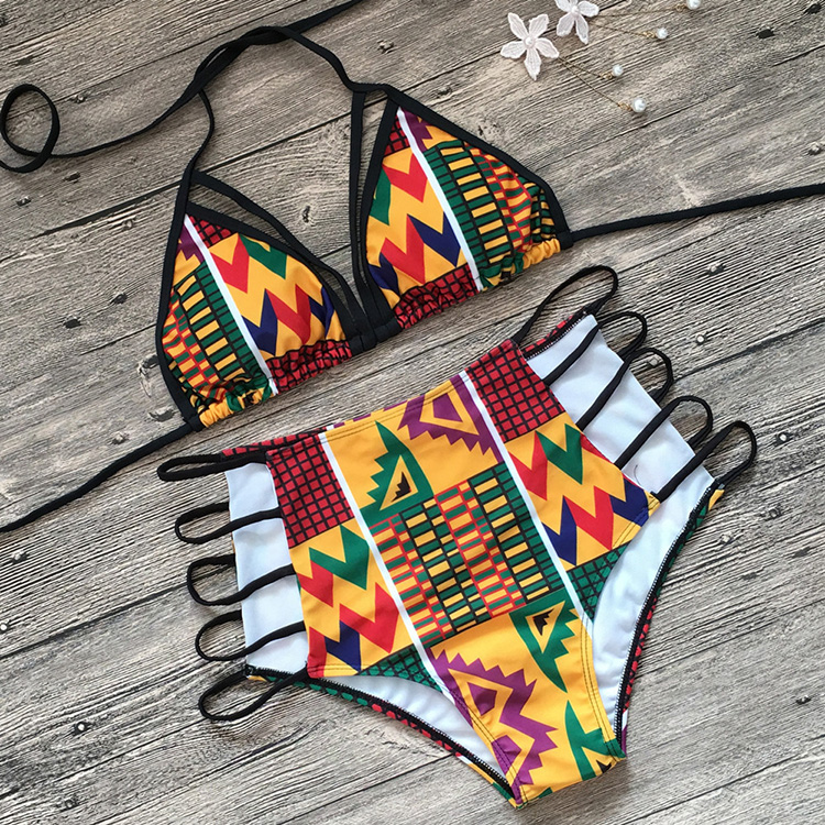 Swimsuit Factory Custom Sexy Two Piece Swimsuit Custom African Print Bikini Swimwear