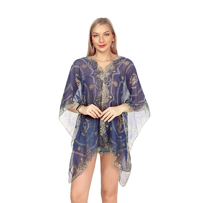 Patterned Beach Bikini Cape Factory Directly Summer Sunshade Chiffon Scarf Multifunctional Light Shawl Wholesale