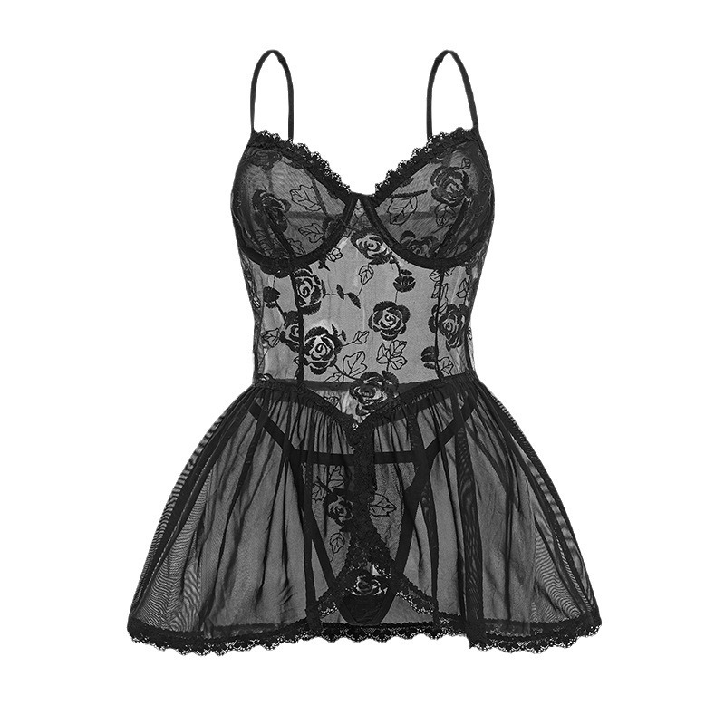 Super Thin Lace Suspender Tulle Skirt See Through Lace Skirt Custom logo Wholesale Transparent Mesh Lingerie