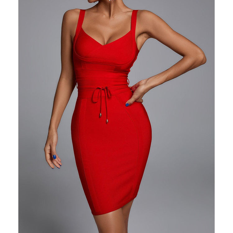 V neck suspender skirt wholesale Drawstring skirt custom logo 2025 fashion dress factory directly