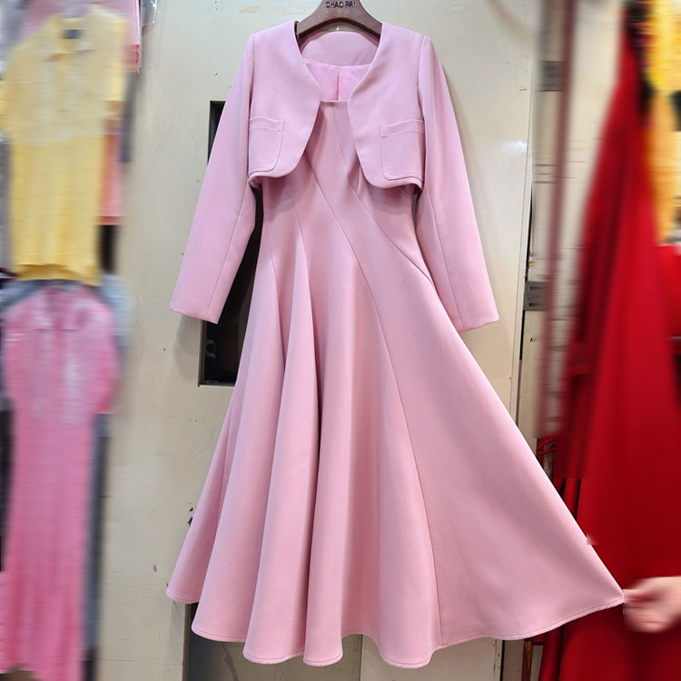 Wenshuo High Quality Dresses Wholesale Solid Color Dresses Custom logo Simple Dress Sets Factory Direct
