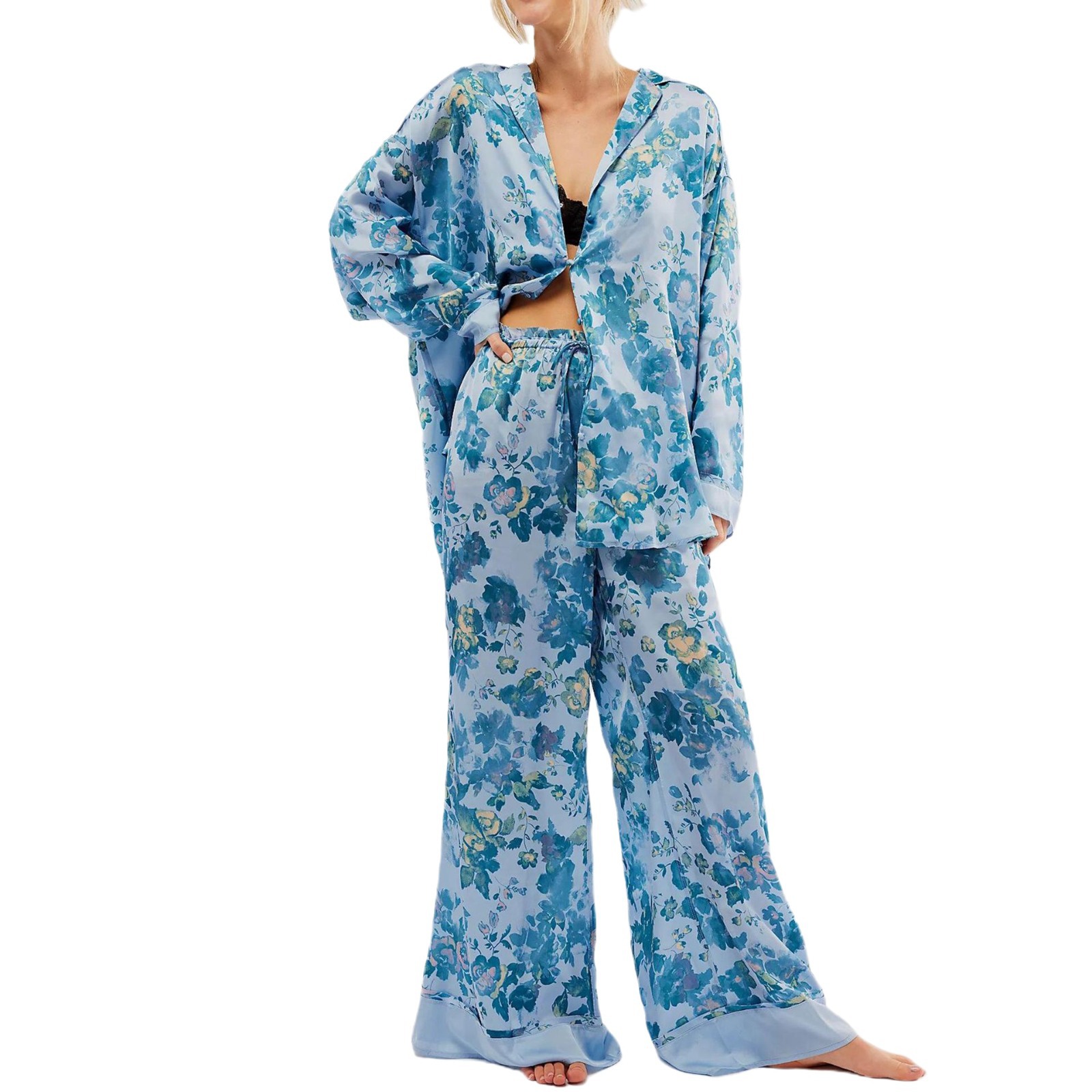 Leopard Print Loose Short Sleeved Pajamas Fashionable Satin Pajamas Set Manufacturer Casual Shorts Factory Directly