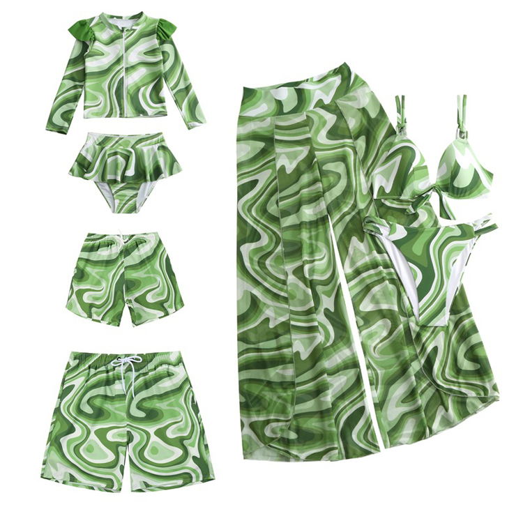 Wholesale New Family Swimwear Father and Son Beach Pants Family Suit Swimwear Beach Mother and Daughter Swimwear