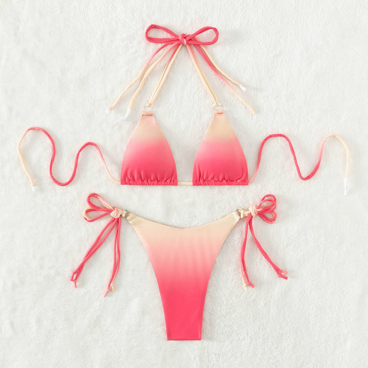 New Colorful Bikini Sexy Lace up Backless Swimwear Mini Swimsuit Wholesale Girls Swimwear