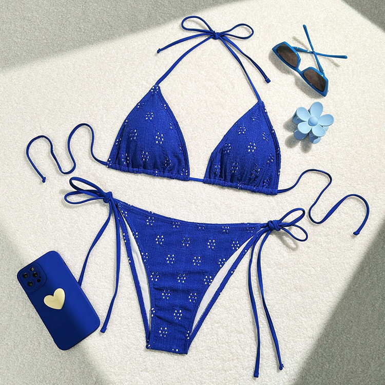 Wholesale 2025 New Bikini Solid Color Backless Sexy Beach Bikini Customized Spa Swimwear Women