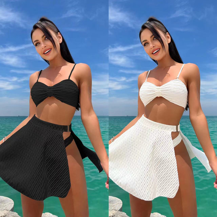 Wholesale Customized Solid Color Bikini butterfly Vest Bikini Swimwear Cute Girl Swimsuit