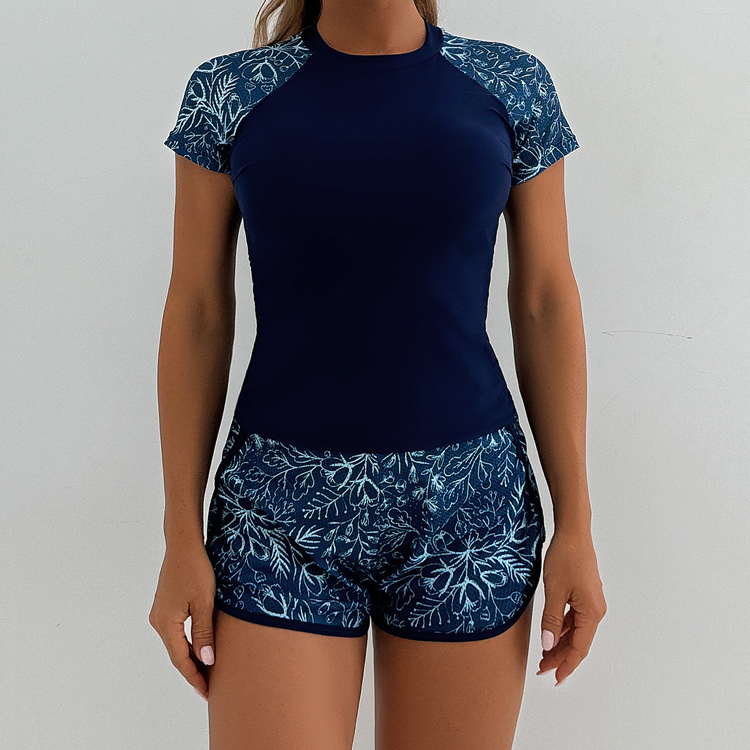 Custom Wholesale Women Fitness Swimwear Printed Tankini Sports Set Swimwear Wholesale