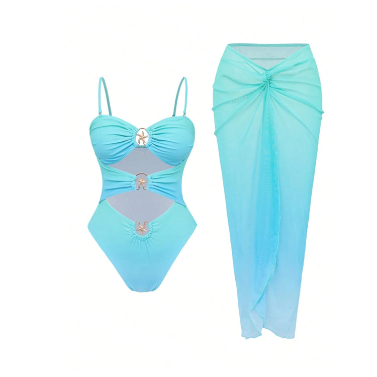 Wholesale Sexy Gradient Bikini Set Fashion Mesh Bikini Sexy Hollow Swimsuit