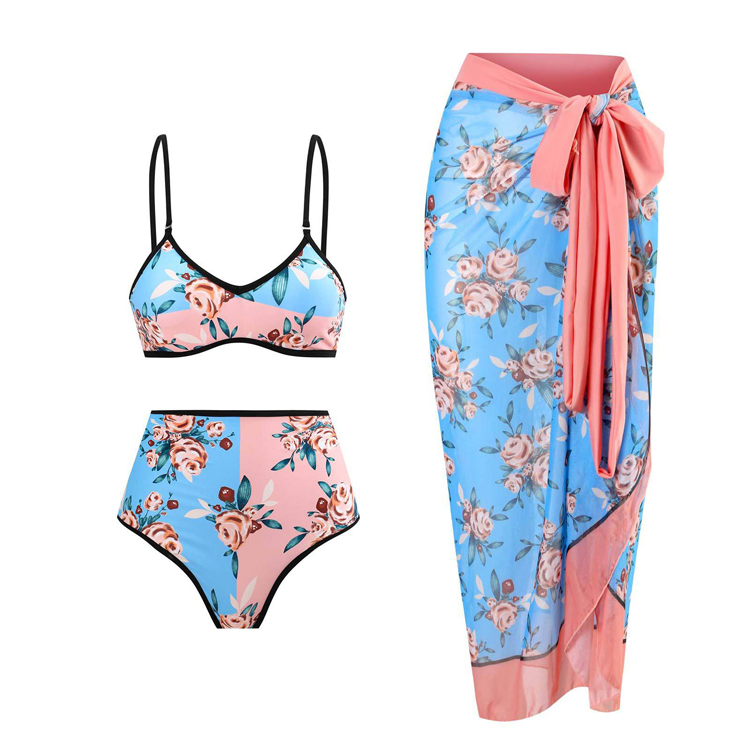 Wholesale Retro Swimwear Reversible Bikini Sets Elegant Girls Swimwear Sets