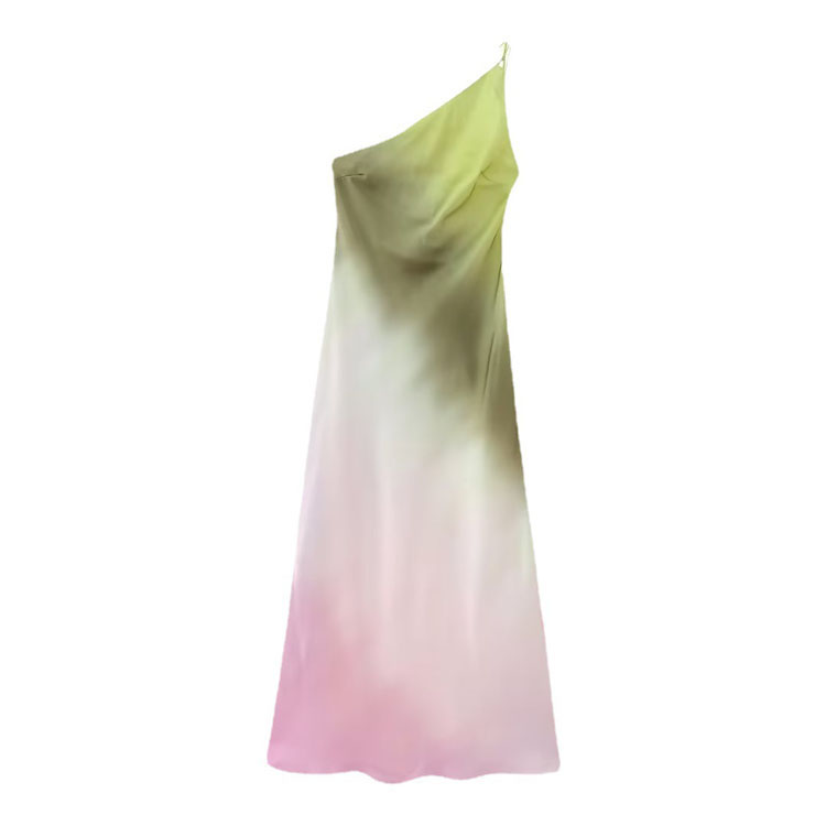 Fashion 2023 Elegant Dress Summer Lotus Element Dress One Shoulder Halter Skirt Sexy Bodycon Dress