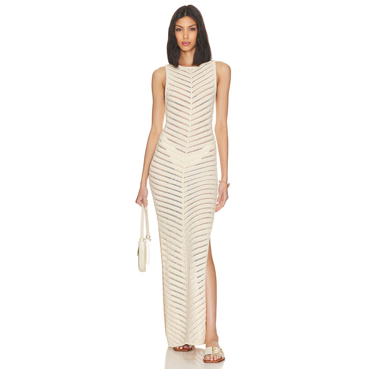 Hot Selling Women Knit Dress Elegant Women Dresses Sexy Hollow Out Vent Bodycon One Piece Casual Dress