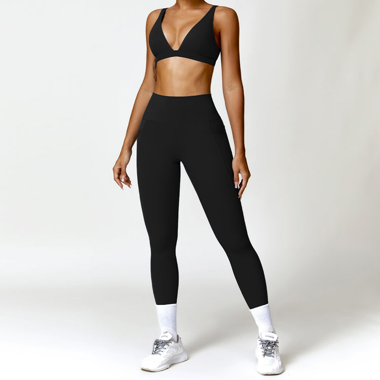 New Yoga Bra and Pants Sets Scrunch Butt Leggings With Sports Bra Long Pants and Sports Bra Set Fashion 2 Piece Set