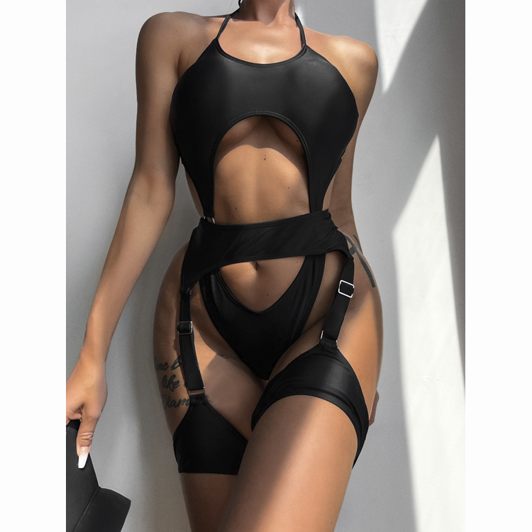 New Arrival 2024 Summer Sexy  One Piece Bikini Hollow Out Black Swimwear Backless Bathing Suit Monokini