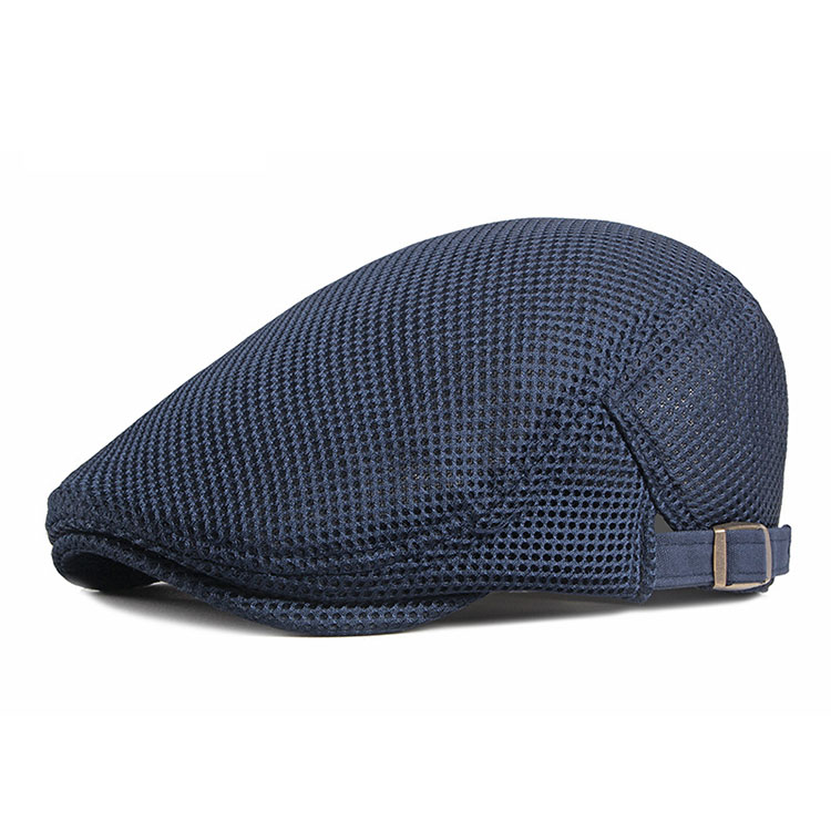 Summer Thin Hollow Mesh Breathable Mens Flat Cap Retro Sunscreen Bunnet