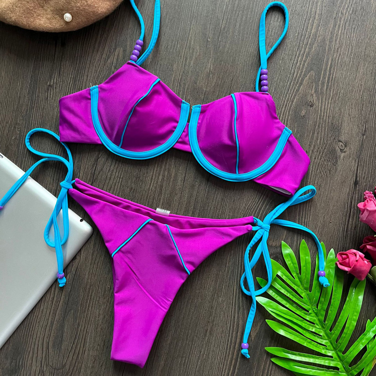 2023 Custom Logo Color Bikinis Woman Swimwear Two Piece Women Swimsuits Sexy Mature Bikini