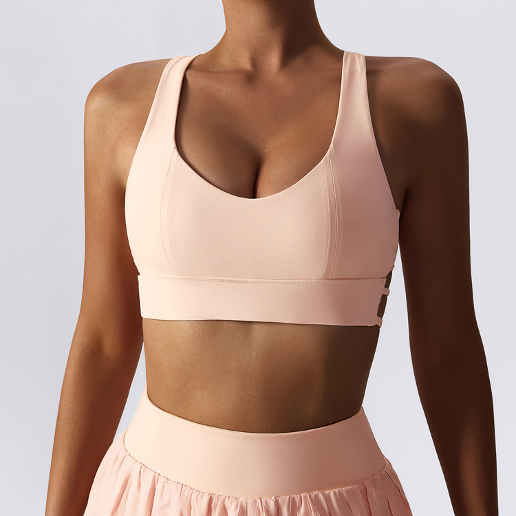2023 Sexy Naked Beauty Back Yoga Wear Bra Gather Shockproof Sports Underwear Running Fitness Underwear Women