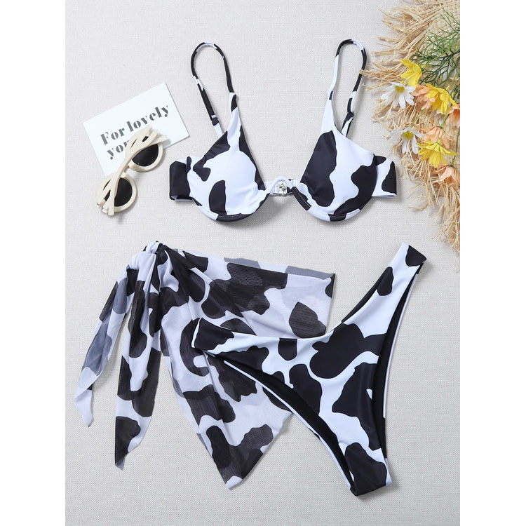 Factory Wholesale 2024 New Style Leopard Print Character Tight Split Bikini Swimsuit for Women