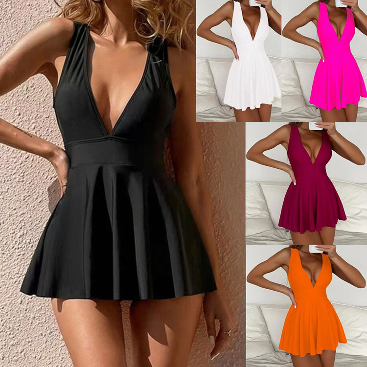 Factory Wholesale 2024 New Popular Solid Color One Piece Sexy Swimsuit for Women
