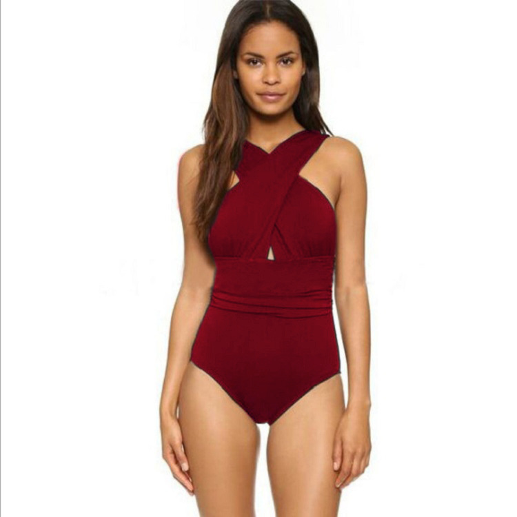 2024 Sexy Solid Color Belly Covering Slimming One Piece Plus Size Swimsuit Bikini for Women