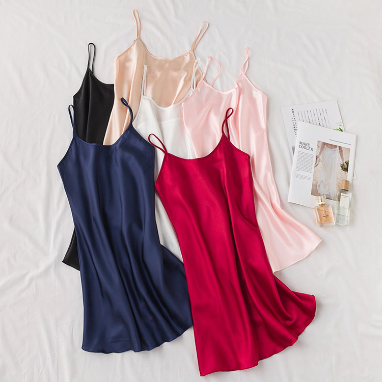 Ladies Sling Inner Nightdress Silk Sexy Pajamas Sleepwear Spring and Summer