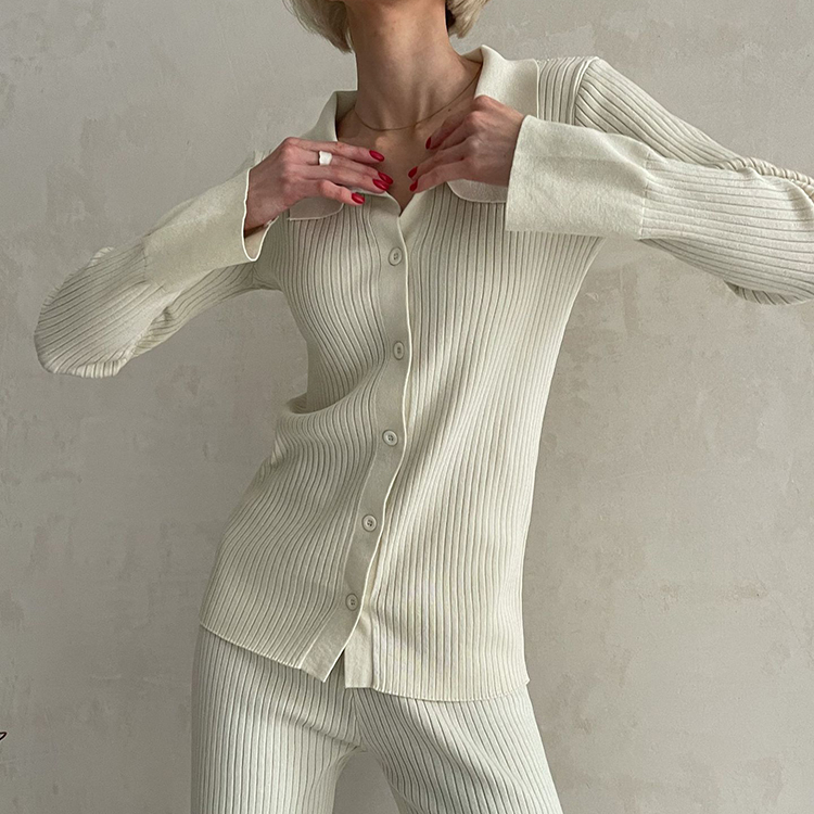 2023 New Home Clothes Set Casual Knitted Set Comfortable Simple Women Suit