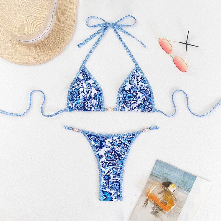 2024 Summer Bohemia Style Micro Bikini One Pieces Bikini Swimsuit Floral Print Bikinis for Women