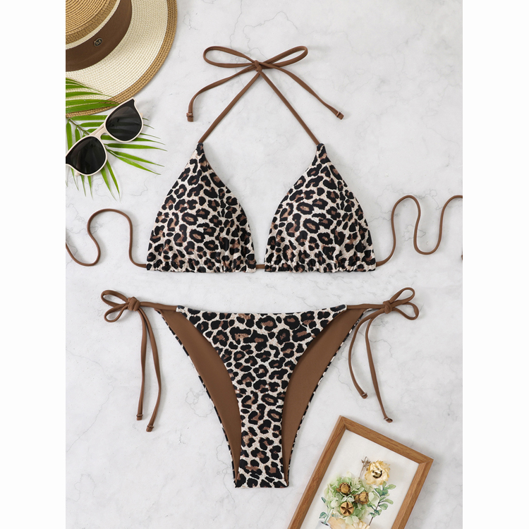 2025 Cheap High Quality Bikini Leopard Print Sexy Two Piece Swimsuit Summer Beach Vacation Bathing Suit