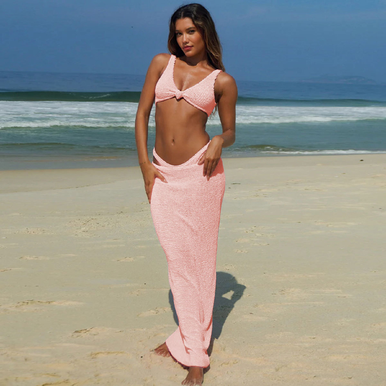 New Towel Material Bathing Suit Pink Bikini Suit Sexy High Cut Swimsuit for Women