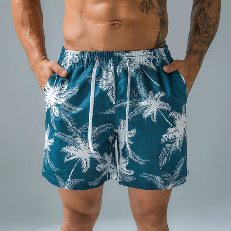 2022 Summer Quick Drying Plus Size Printed Short Men Beach Surfing Pants