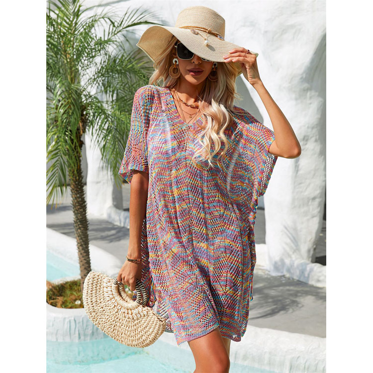 New Summer Women Beach Knitwear Loose Bikini Cover up Casual Vacation Dresses